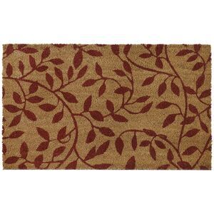 Printed Coir Mat, 18" L x 30" W, Rectangle, Leaves